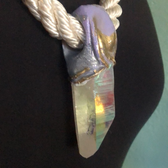 SOLD - Adina Mills Rainbow Quartz Rope Necklace - One of a kind statement piece - Picture 4 of 6